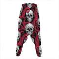 Red Octopus Skull Pattern Print Hammer Pants