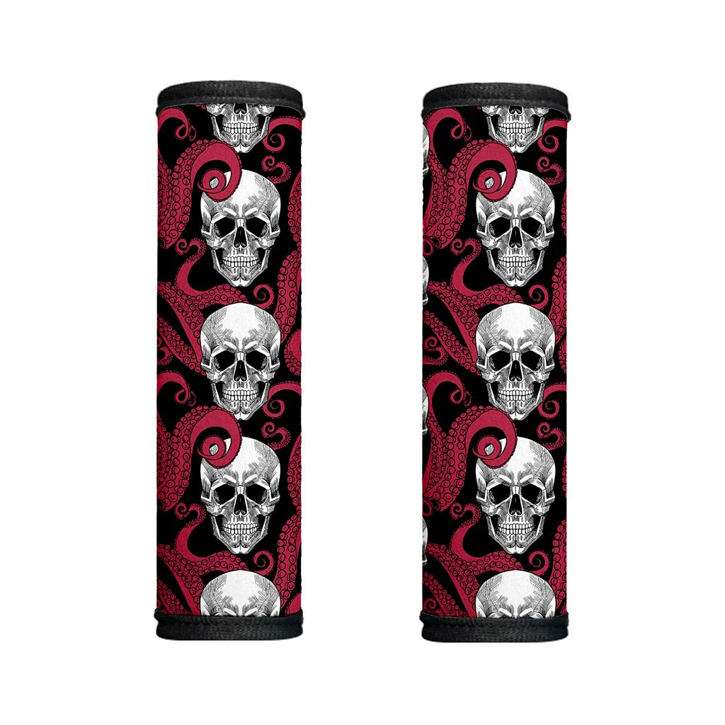 Red Octopus Skull Pattern Print Handle Covers