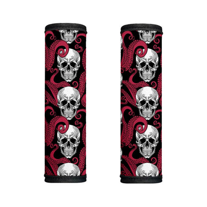 Red Octopus Skull Pattern Print Handle Covers