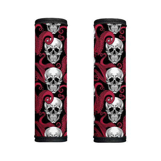 Red Octopus Skull Pattern Print Handle Covers