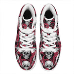 Red Octopus Skull Pattern Print High Top Leather Sneakers