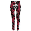 Red Octopus Skull Pattern Print High-Waisted Pocket Leggings