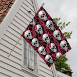 Red Octopus Skull Pattern Print House Flag