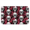 Red Octopus Skull Pattern Print Indoor Door Mat