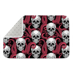Red Octopus Skull Pattern Print Indoor Door Mat