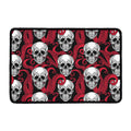 Red Octopus Skull Pattern Print Kitchen Mat