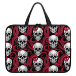 Red Octopus Skull Pattern Print Laptop Sleeve With Handle