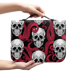 Red Octopus Skull Pattern Print Leather Bible Cover
