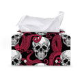 Red Octopus Skull Pattern Print Leather Tissue Box Cover