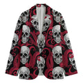 Red Octopus Skull Pattern Print Men's Blazer
