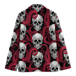 Red Octopus Skull Pattern Print Men's Blazer