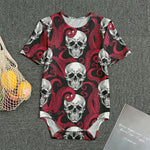 Red Octopus Skull Pattern Print Men's Bodysuit