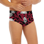 Red Octopus Skull Pattern Print Men's Briefs