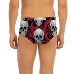 Red Octopus Skull Pattern Print Men's Briefs