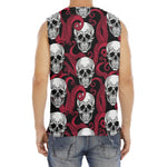 Red Octopus Skull Pattern Print Men's Fitness Tank Top