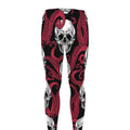 Red Octopus Skull Pattern Print Men's Leggings