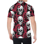 Red Octopus Skull Pattern Print Men's Shirt