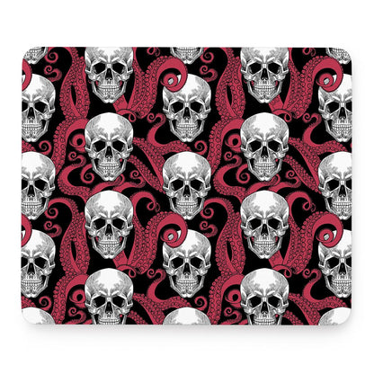 Red Octopus Skull Pattern Print Mouse Pad