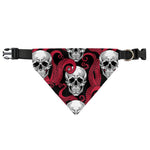 Red Octopus Skull Pattern Print Over The Collar Dog Bandana