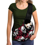 Red Octopus Skull Pattern Print Pet Sling Carrier