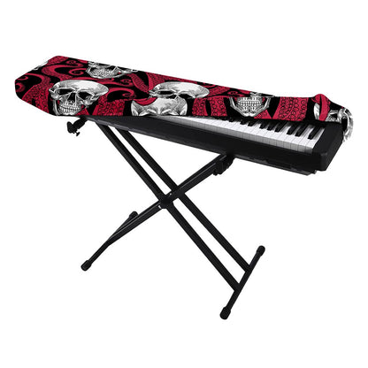 Red Octopus Skull Pattern Print Piano Keyboard Cover