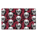 Red Octopus Skull Pattern Print Polyester Doormat
