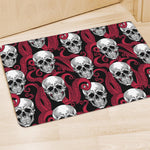 Red Octopus Skull Pattern Print Polyester Doormat