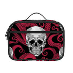 Red Octopus Skull Pattern Print Portable Lunch Bag