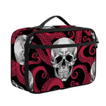 Red Octopus Skull Pattern Print Portable Lunch Bag