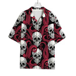 Red Octopus Skull Pattern Print Rayon Hawaiian Shirt