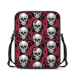 Red Octopus Skull Pattern Print Rectangular Crossbody Bag