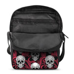 Red Octopus Skull Pattern Print Rectangular Crossbody Bag