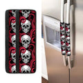 Red Octopus Skull Pattern Print Refrigerator Handle Covers