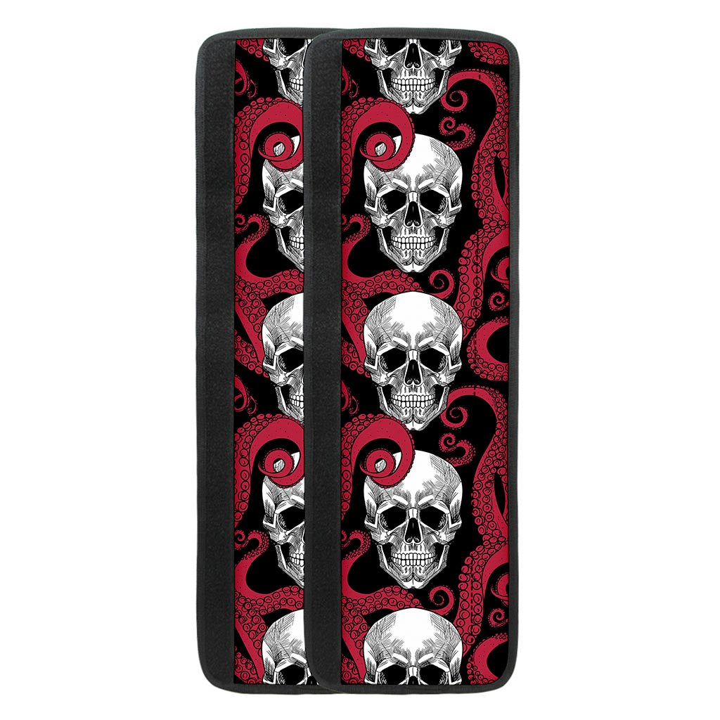 Red Octopus Skull Pattern Print Refrigerator Handle Covers