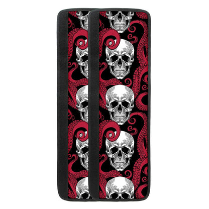 Red Octopus Skull Pattern Print Refrigerator Handle Covers