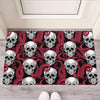 Red Octopus Skull Pattern Print Rubber Doormat