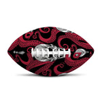 Red Octopus Skull Pattern Print Rugby Ball