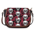 Red Octopus Skull Pattern Print Saddle Bag