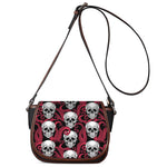 Red Octopus Skull Pattern Print Saddle Bag