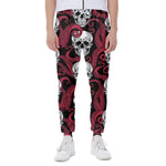 Red Octopus Skull Pattern Print Scuba Joggers