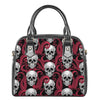 Red Octopus Skull Pattern Print Shoulder Handbag