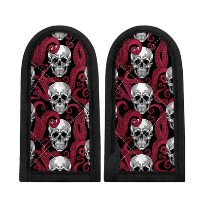 Red Octopus Skull Pattern Print Skillet Handle Cover