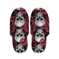 Red Octopus Skull Pattern Print Slippers