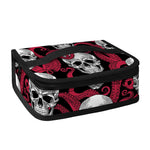 Red Octopus Skull Pattern Print Small Lunch Bag