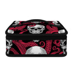 Red Octopus Skull Pattern Print Small Lunch Bag