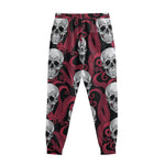 Red Octopus Skull Pattern Print Sweatpants