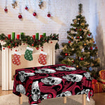 Red Octopus Skull Pattern Print Tablecloth