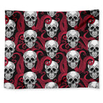 Red Octopus Skull Pattern Print Tapestry