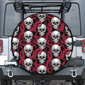 Red Octopus Skull Pattern Print Tire Cover