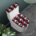 Red Octopus Skull Pattern Print Toilet Lid And Tank Cover Set